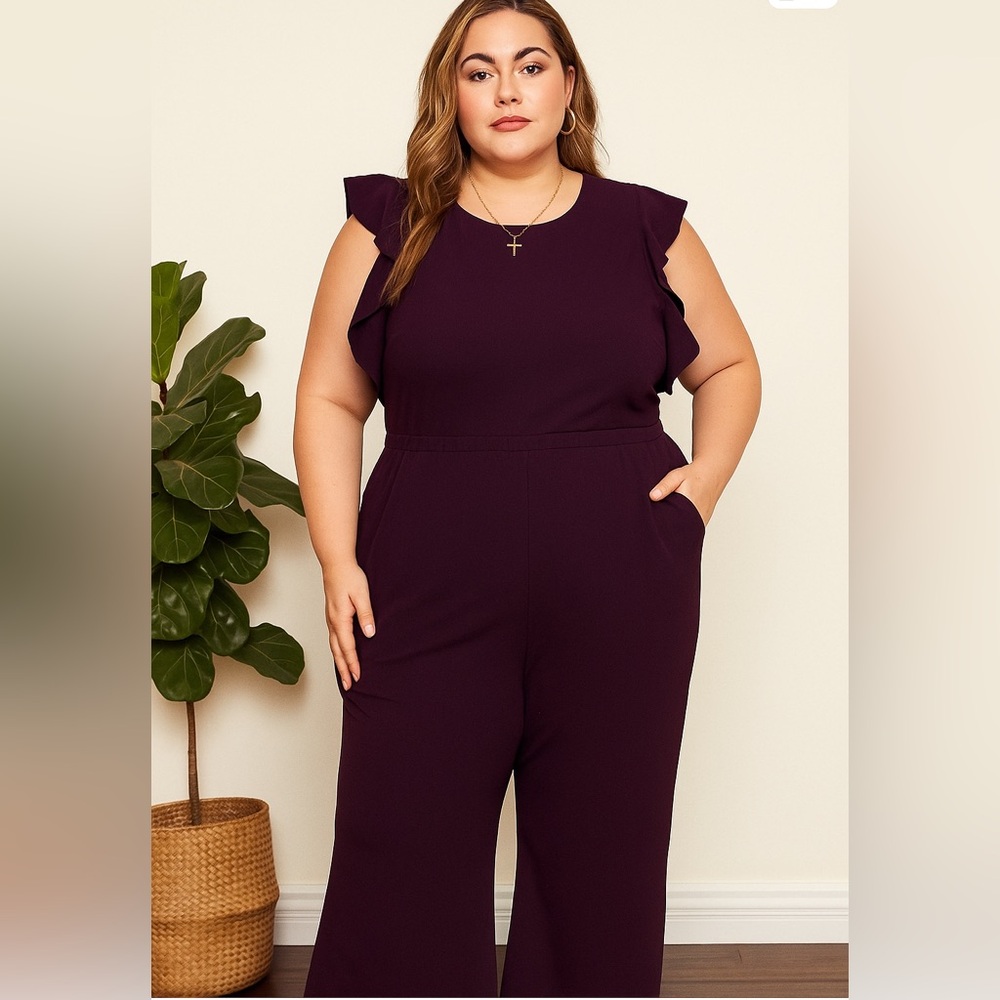 Apt. 9 Eggplant Purple Jumpsuit